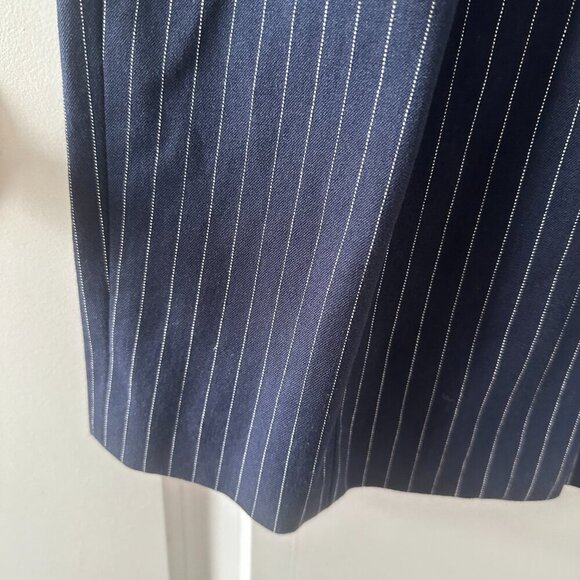Banana Republic Navy Blue Pinstripe Cap Sleeve Sheath Dress Women's Size 8 Work - Picture 12 of 16